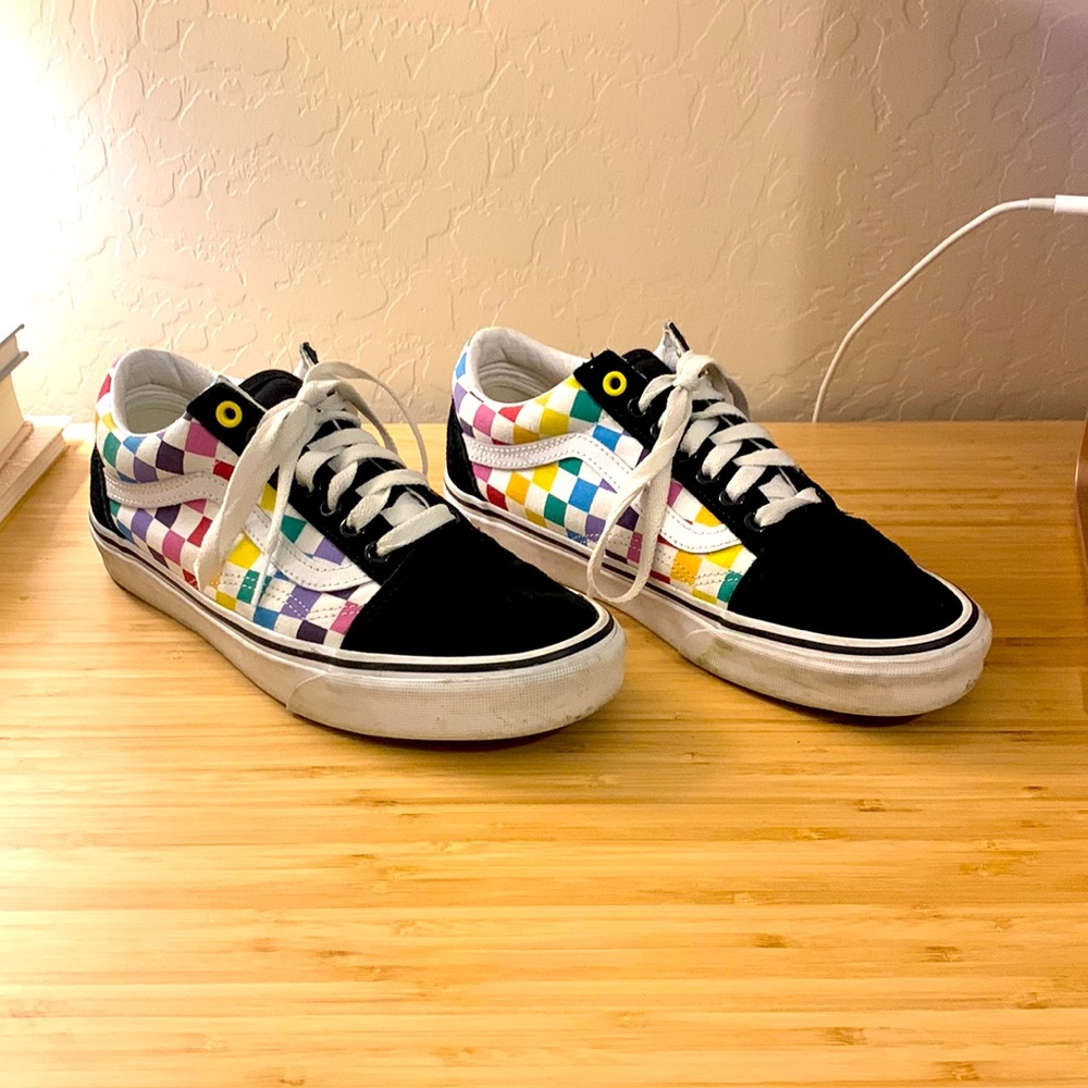 Rainbow Checkered Vans